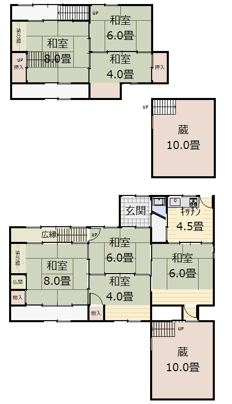 Building B (house and Kura on the road side) 1F, 2F